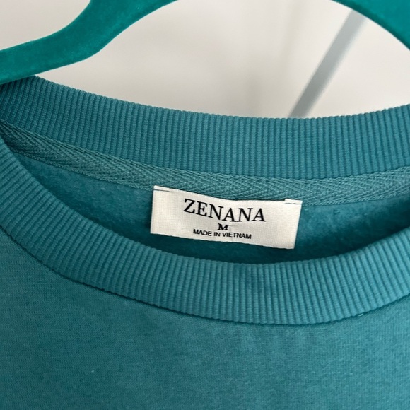 Zenana Outfitters Turquoise Crew Neck Top - Picture 2 of 5